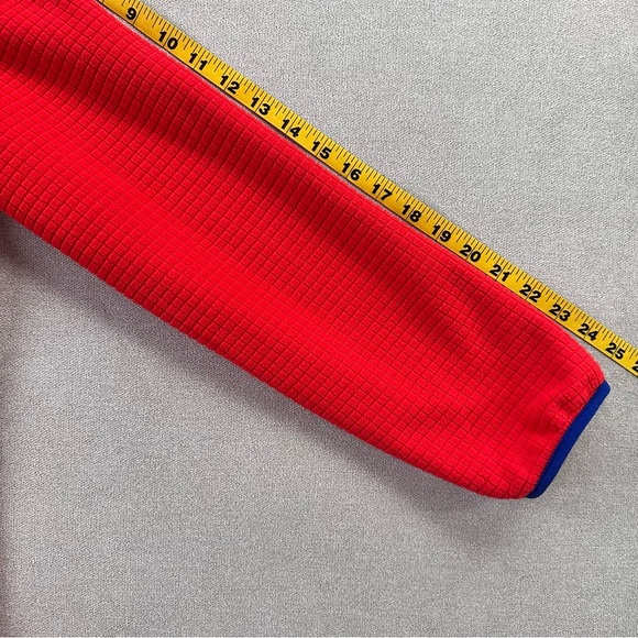 Lands’ End Long Sleeve Full Zip Grid Fleece. Large. Orange. - Picture 7 of 10
